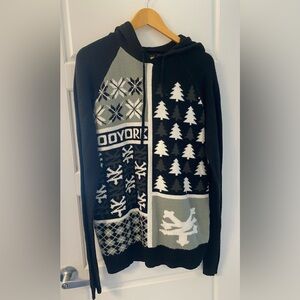 Zoo York Mens Ugly Christmas Sweater Black Grey White size XL